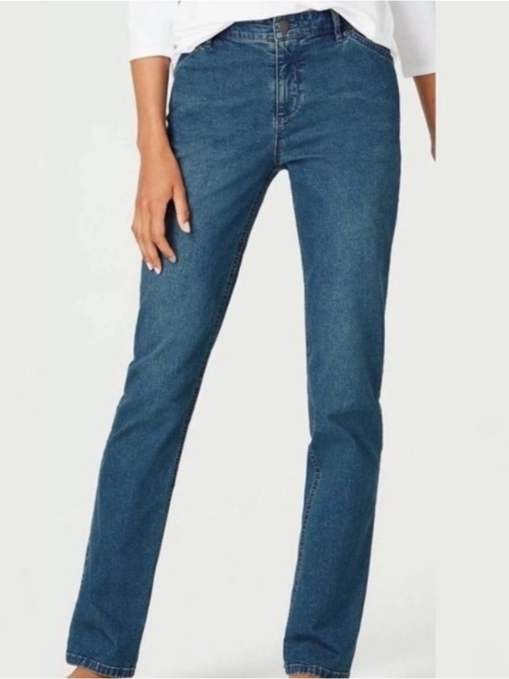 J. Jill Tried & True straight fit jeans 14 petite medium wash denim pants blue